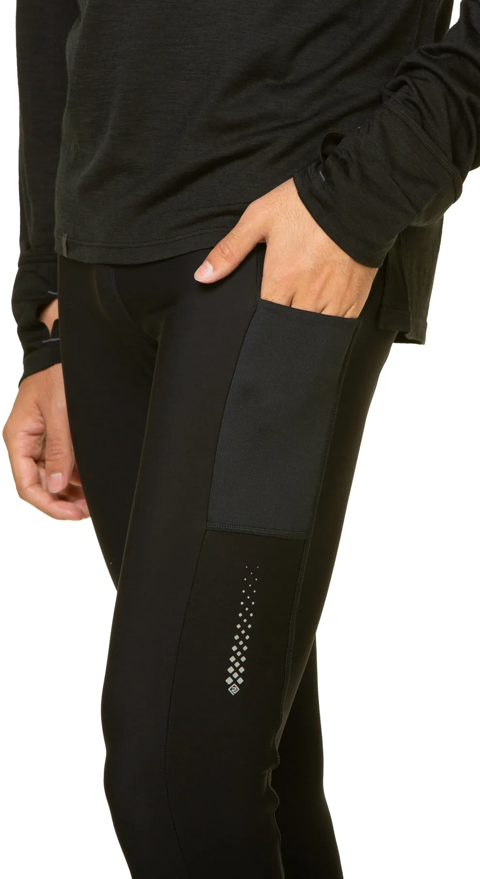 Ronhill Tech Winter Mens Long Running Tights - Black