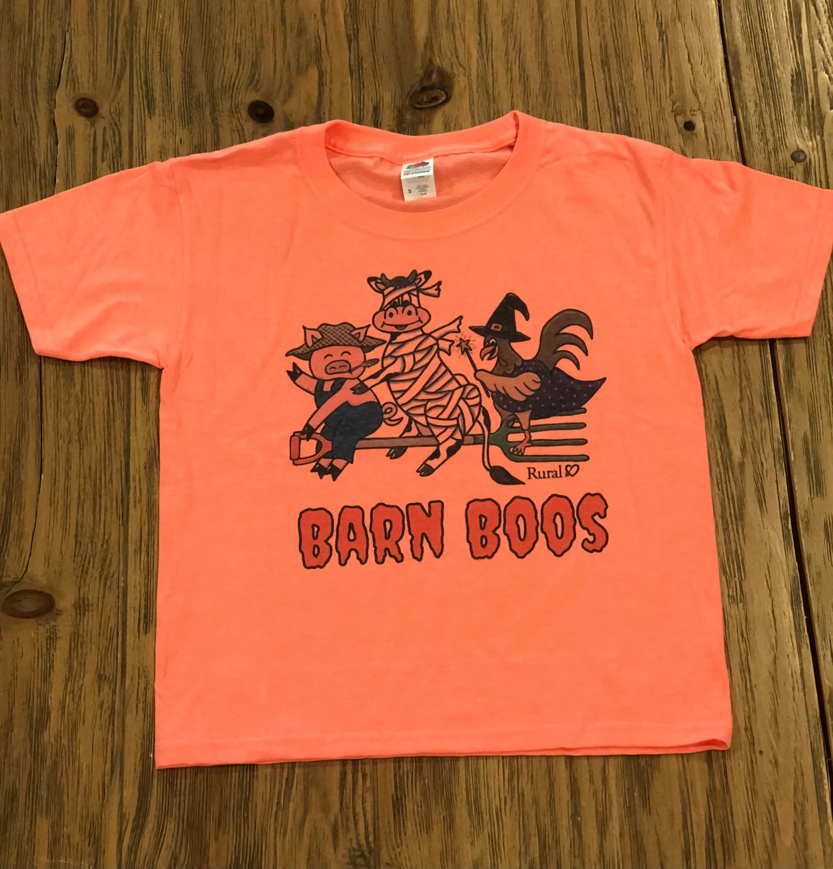 Rural Heart®️ by René Earnhardt. “Barn Boos” on a comfortable casual youth T-shirt
