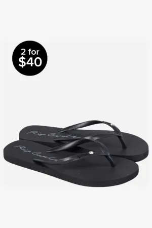 SCRIPT WAVE BLOOM OPEN TOE - BLACK