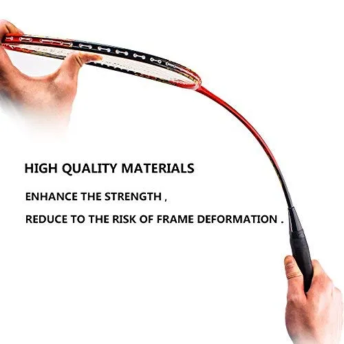 Senston - 2 Player Badminton Racket Set - Including 1 Badminton Bag/2 Rackets/2 Badminton /2 Grip­