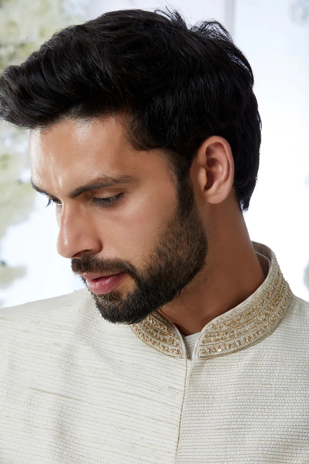 SG Cream Gold Sherwani Set