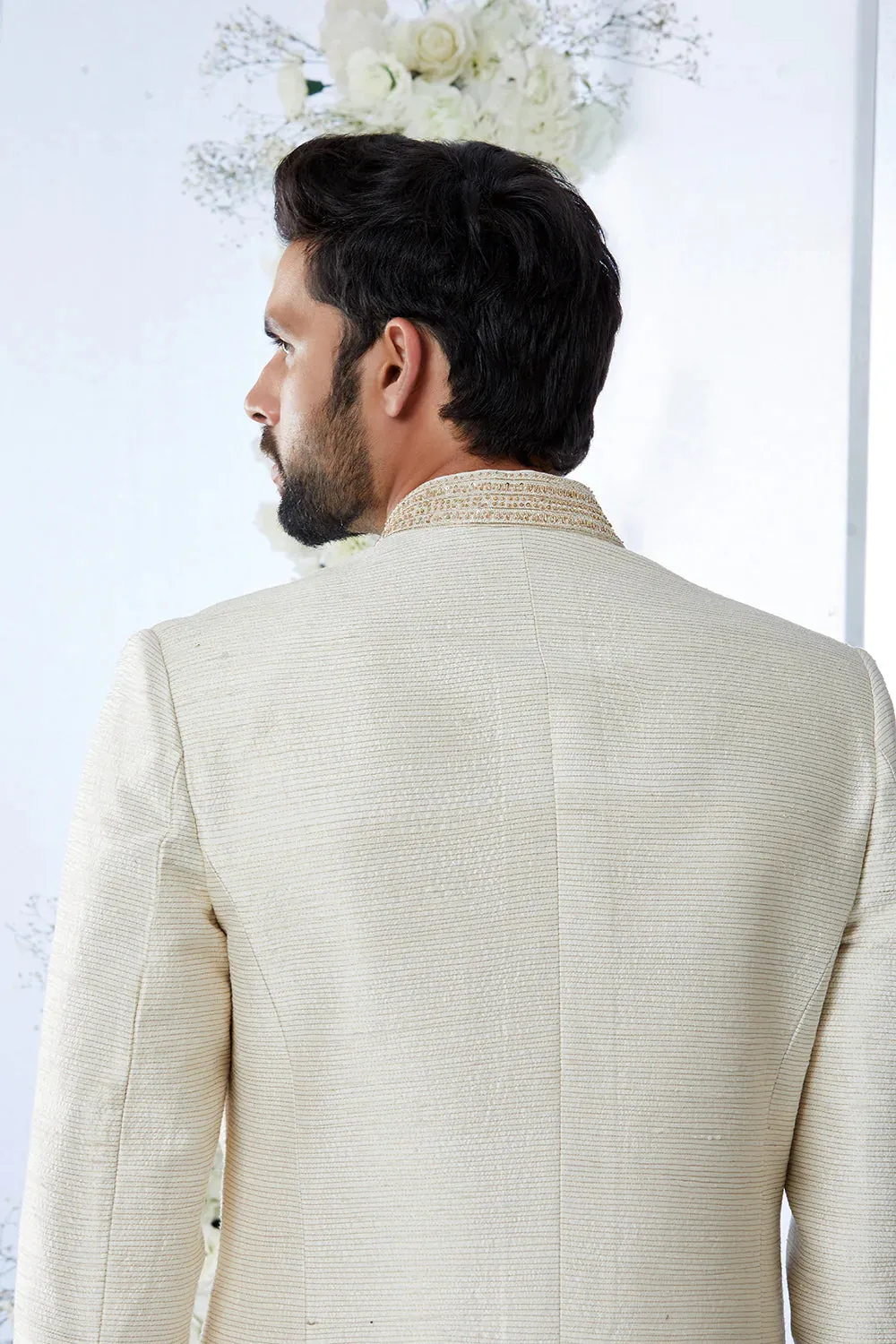 SG Cream Gold Sherwani Set