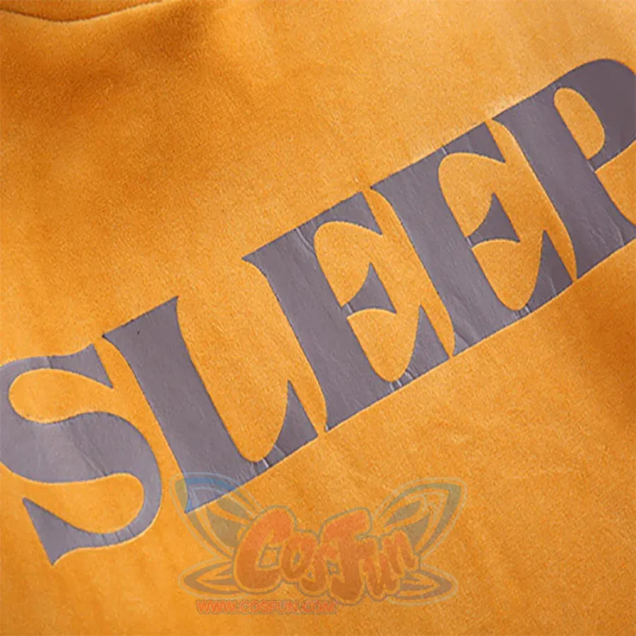 SLEEP Letter Print Velvet Ruffle Hooded Dress