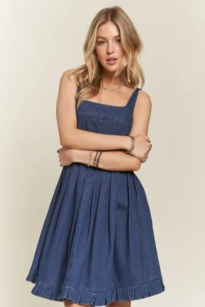 Smocked Denim Dress