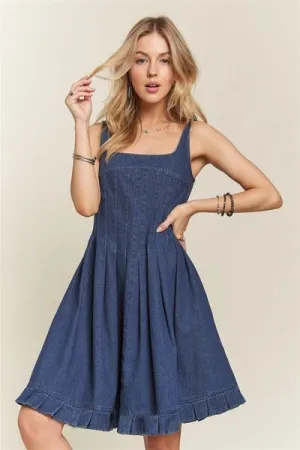 Smocked Denim Dress