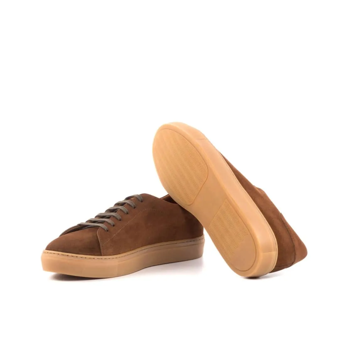 Sneakers Jersey en daim marron - Semelles Caramel