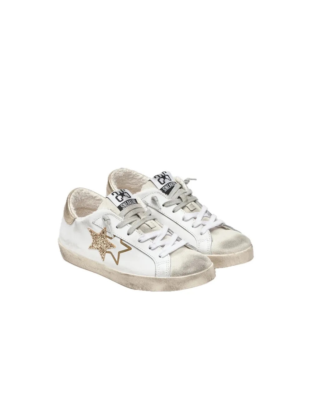 Sneakers One Star Pelle Bianca - White Gold