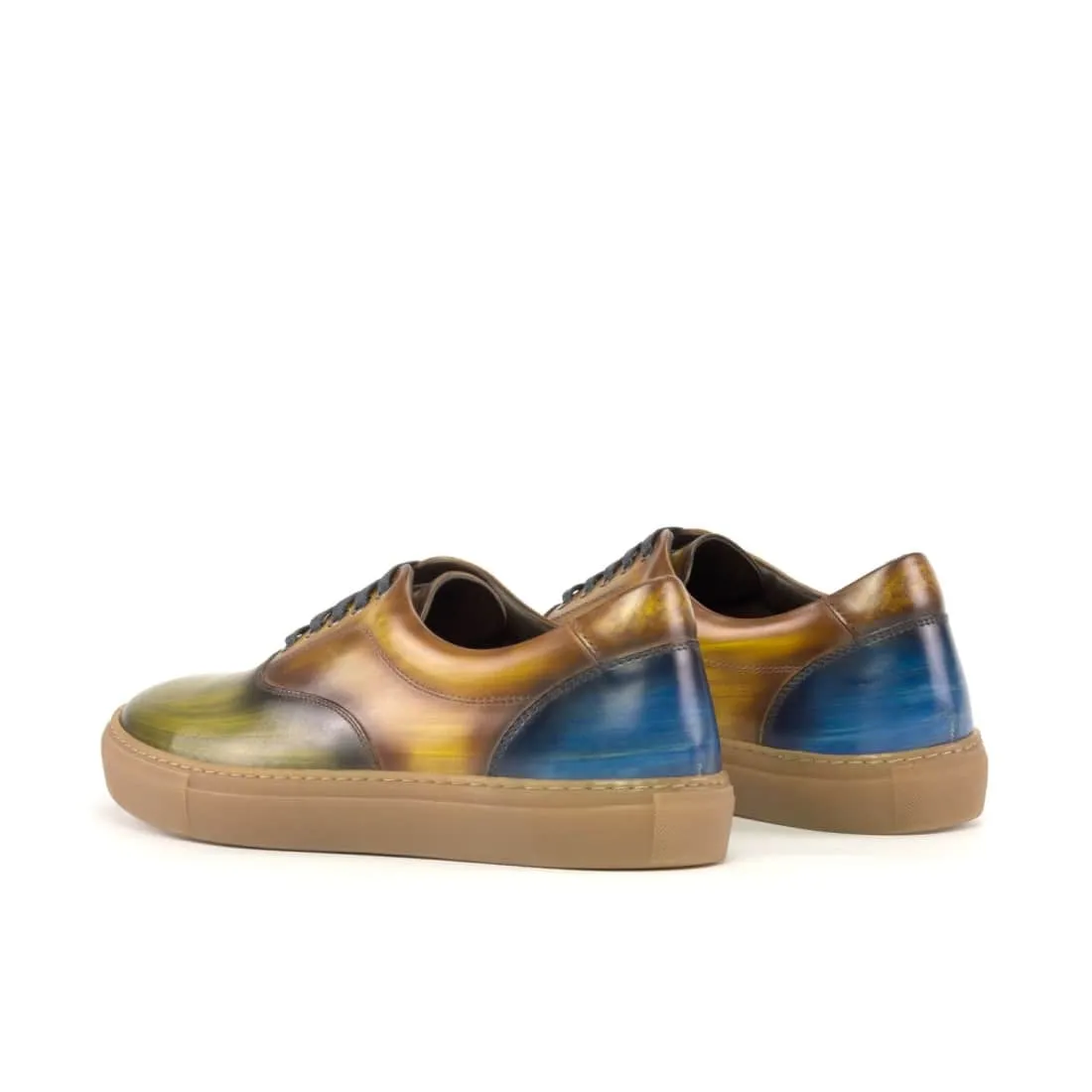 Sneakers Spinner en cuir patiné tri color - Semelles Caramel