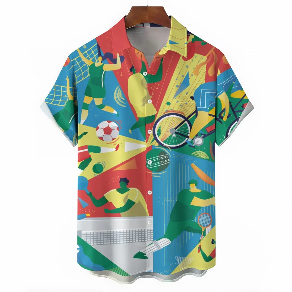 Sports Olympic Spirit Casual Short Sleeve Shirt 2404000470