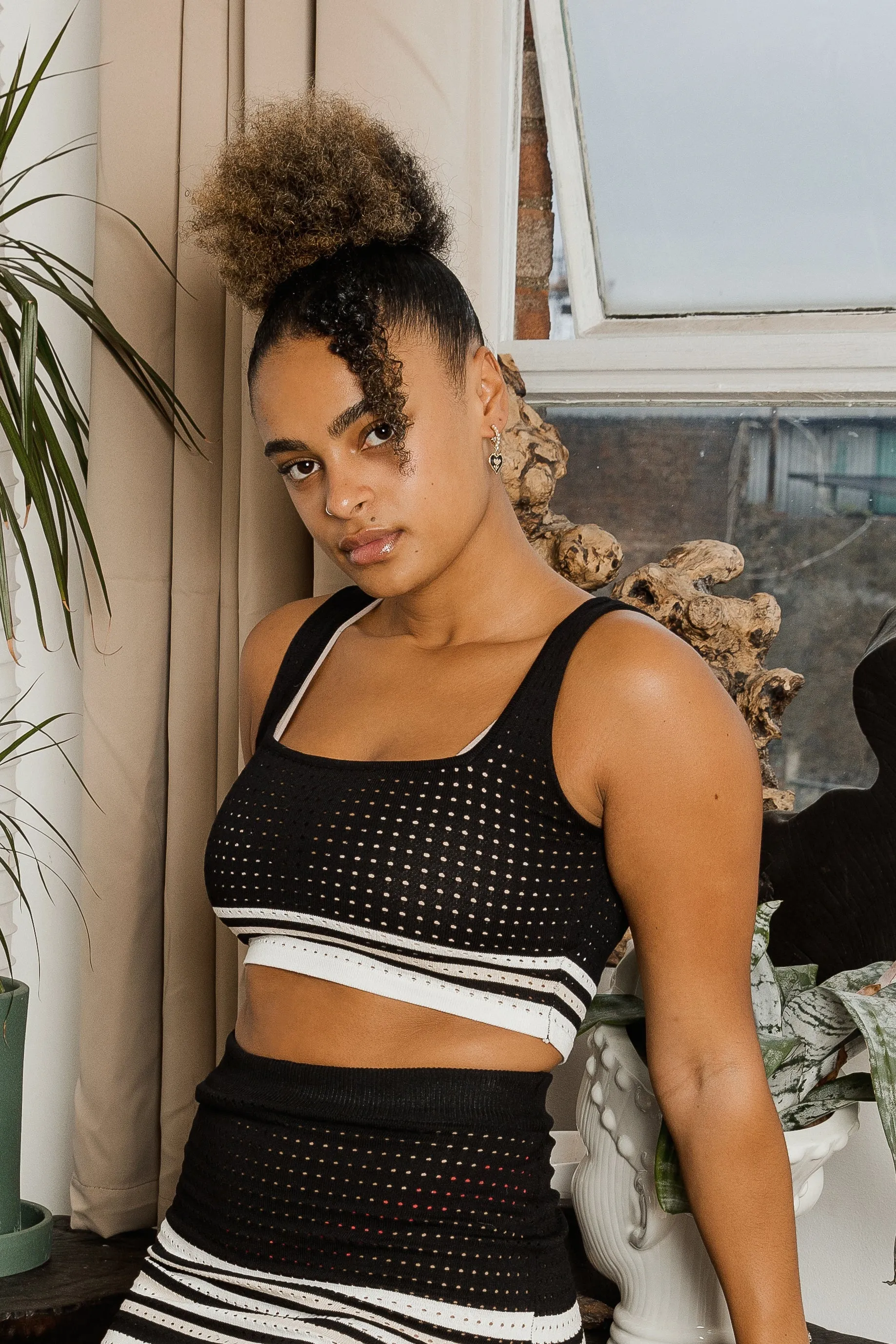 Sports Style Striped Crop Top