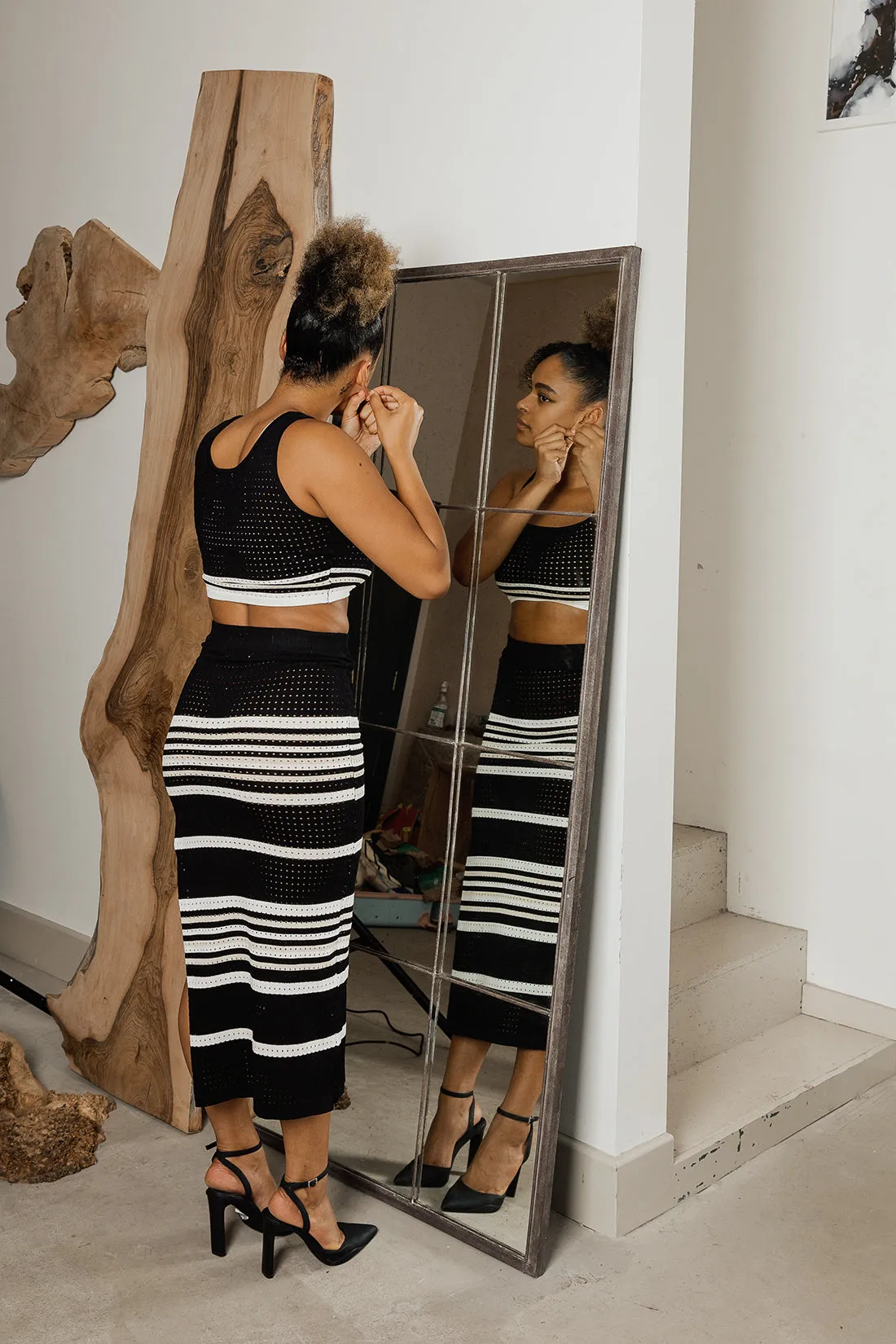 Sports Style Striped Crop Top