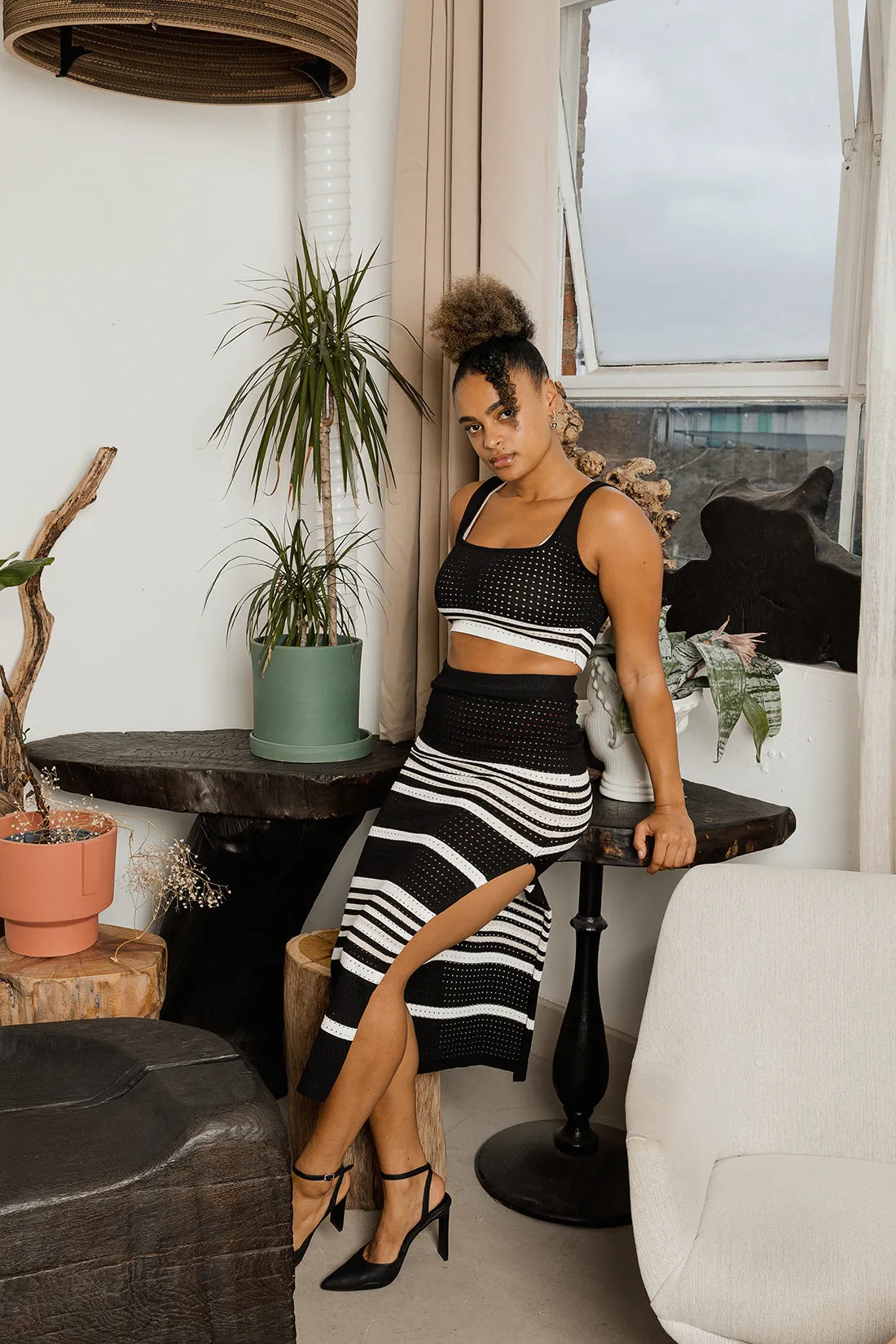 Sports Style Striped Crop Top