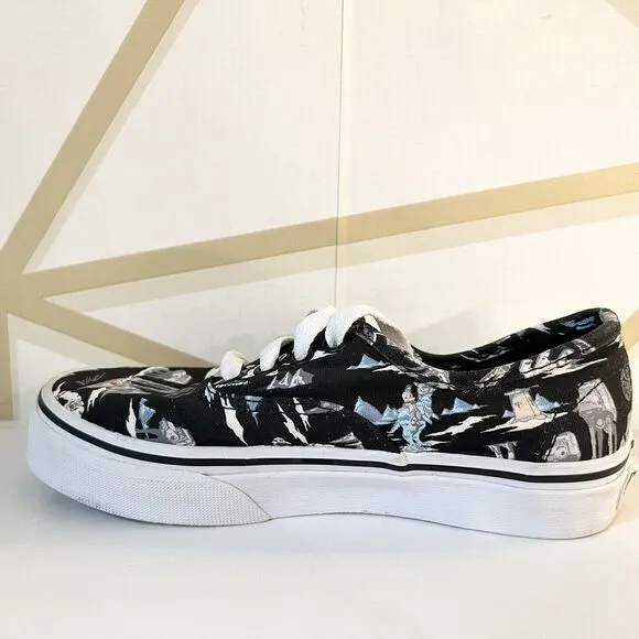 STAR WARS VANS Dark Side Planet Hoth Black Sneakers Shoes Big Kids Size 13