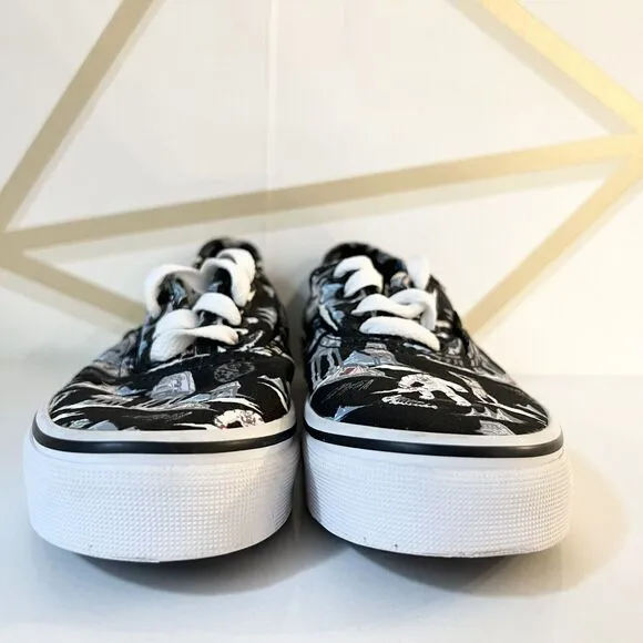 STAR WARS VANS Dark Side Planet Hoth Black Sneakers Shoes Big Kids Size 13