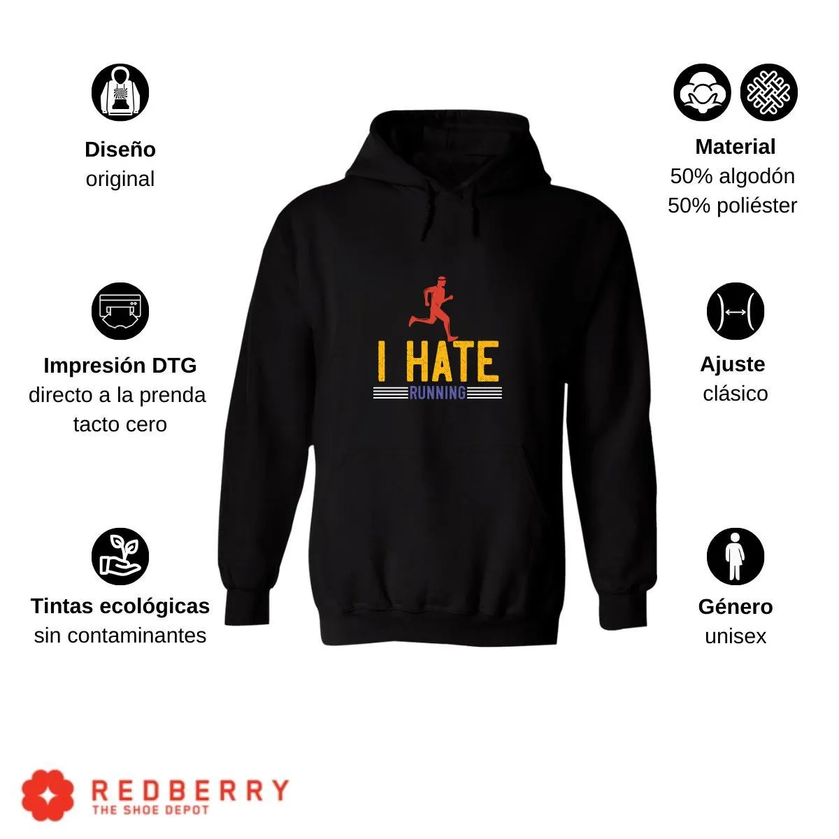 Sudadera Hombre  Hoodie Running Correr Maratón 011