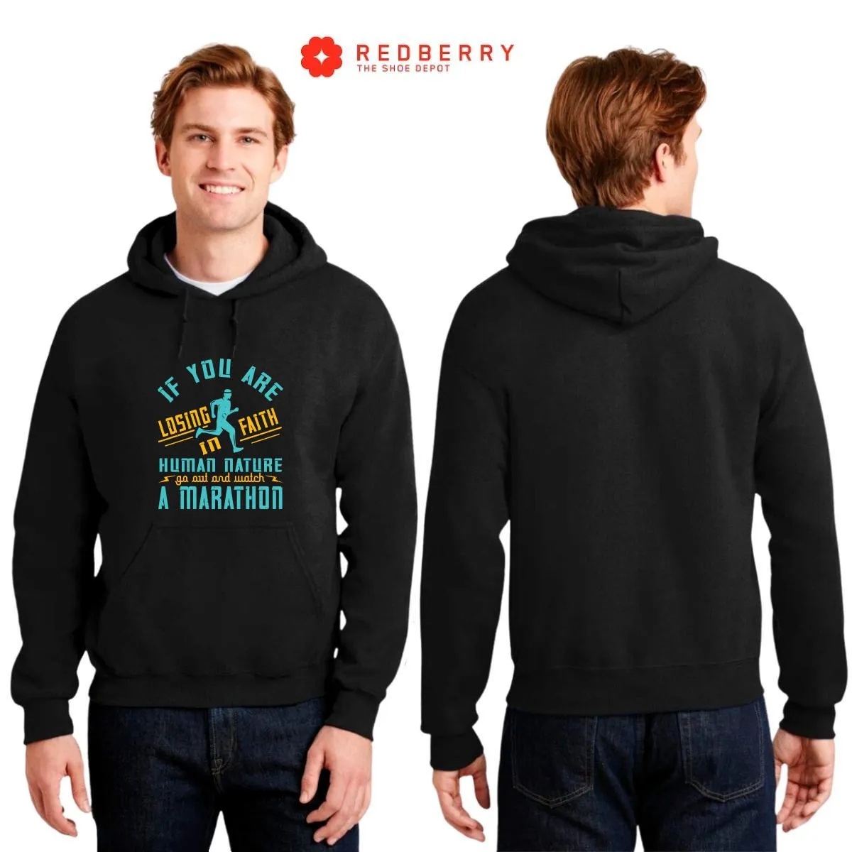 Sudadera Hombre  Hoodie Running Correr Maratón 014