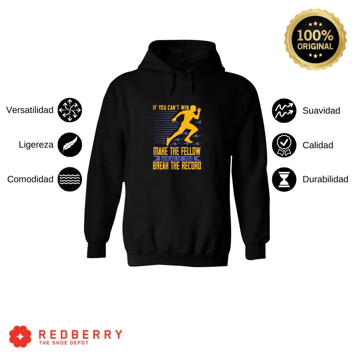 Sudadera Hombre  Hoodie Running Correr Maratón 015