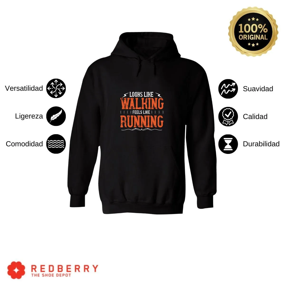 Sudadera Hombre  Hoodie Running Correr Maratón 019
