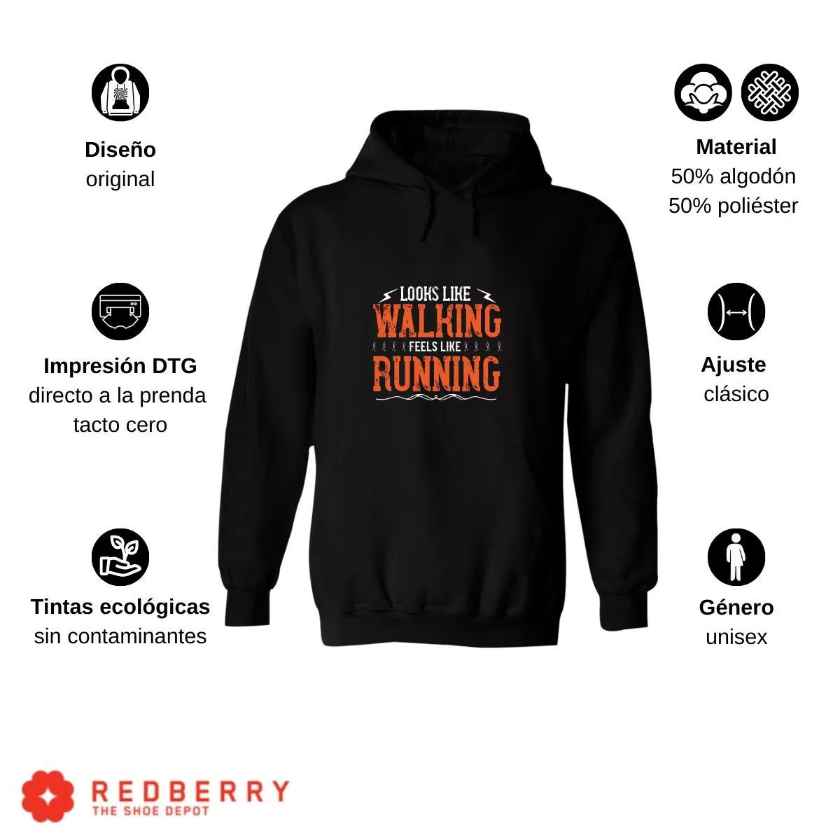 Sudadera Hombre  Hoodie Running Correr Maratón 019