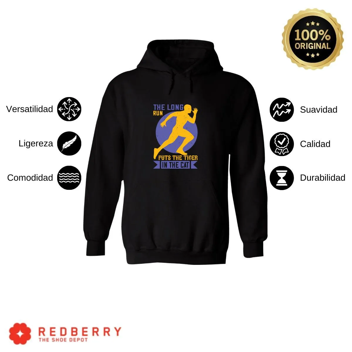 Sudadera Hombre  Hoodie Running Correr Maratón 036
