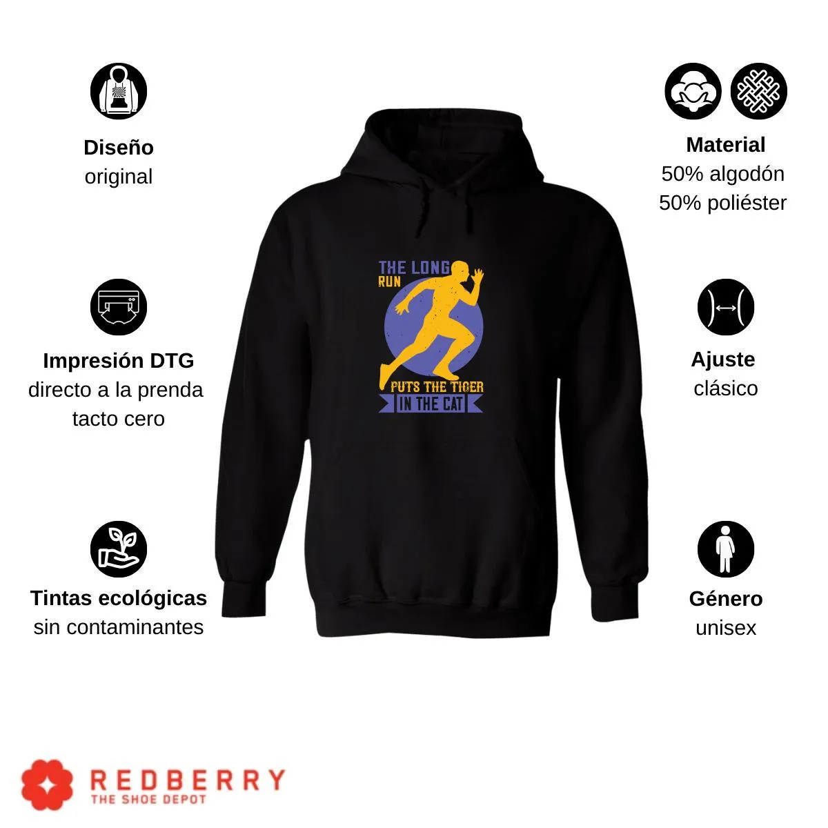 Sudadera Hombre  Hoodie Running Correr Maratón 036