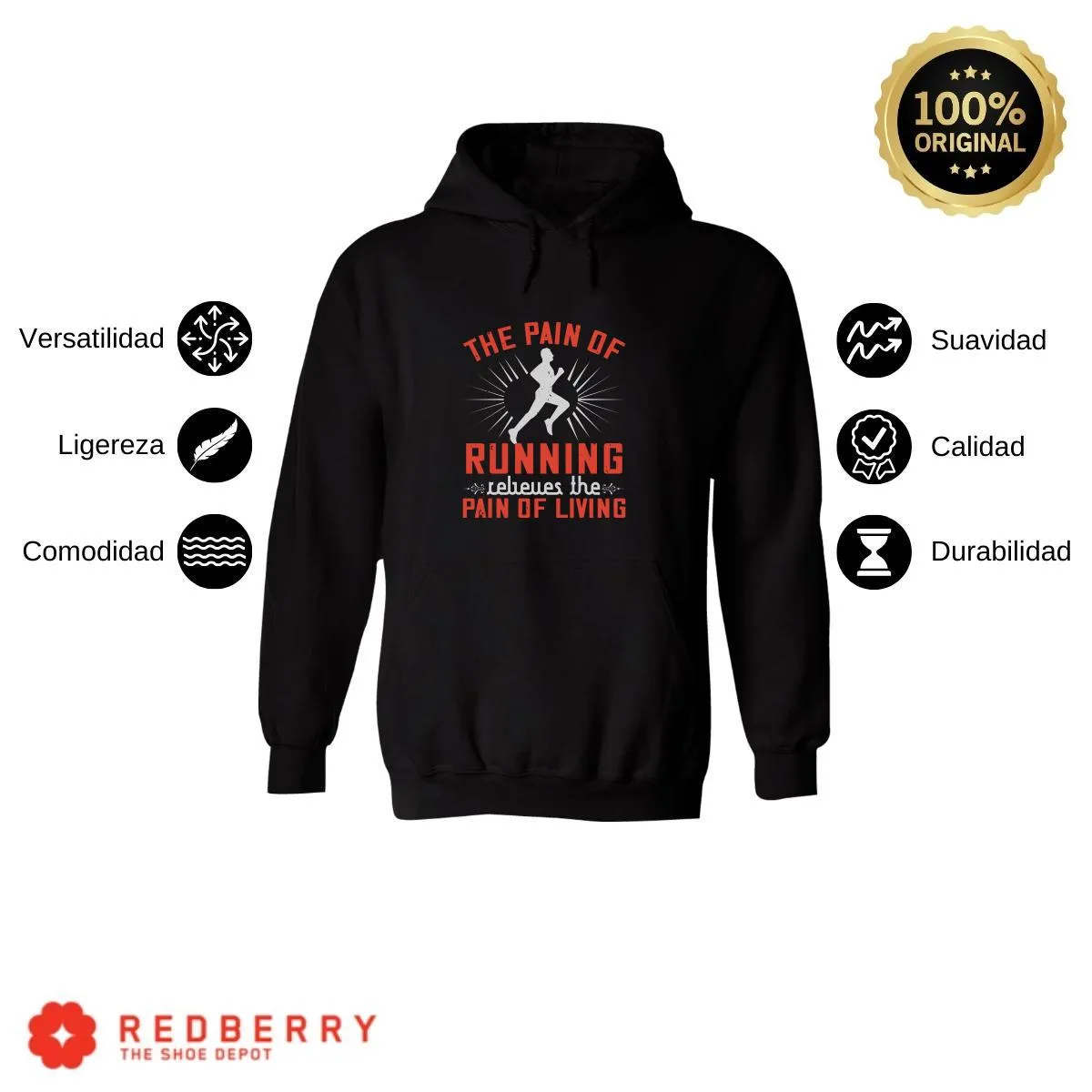 Sudadera Hombre  Hoodie Running Correr Maratón 039