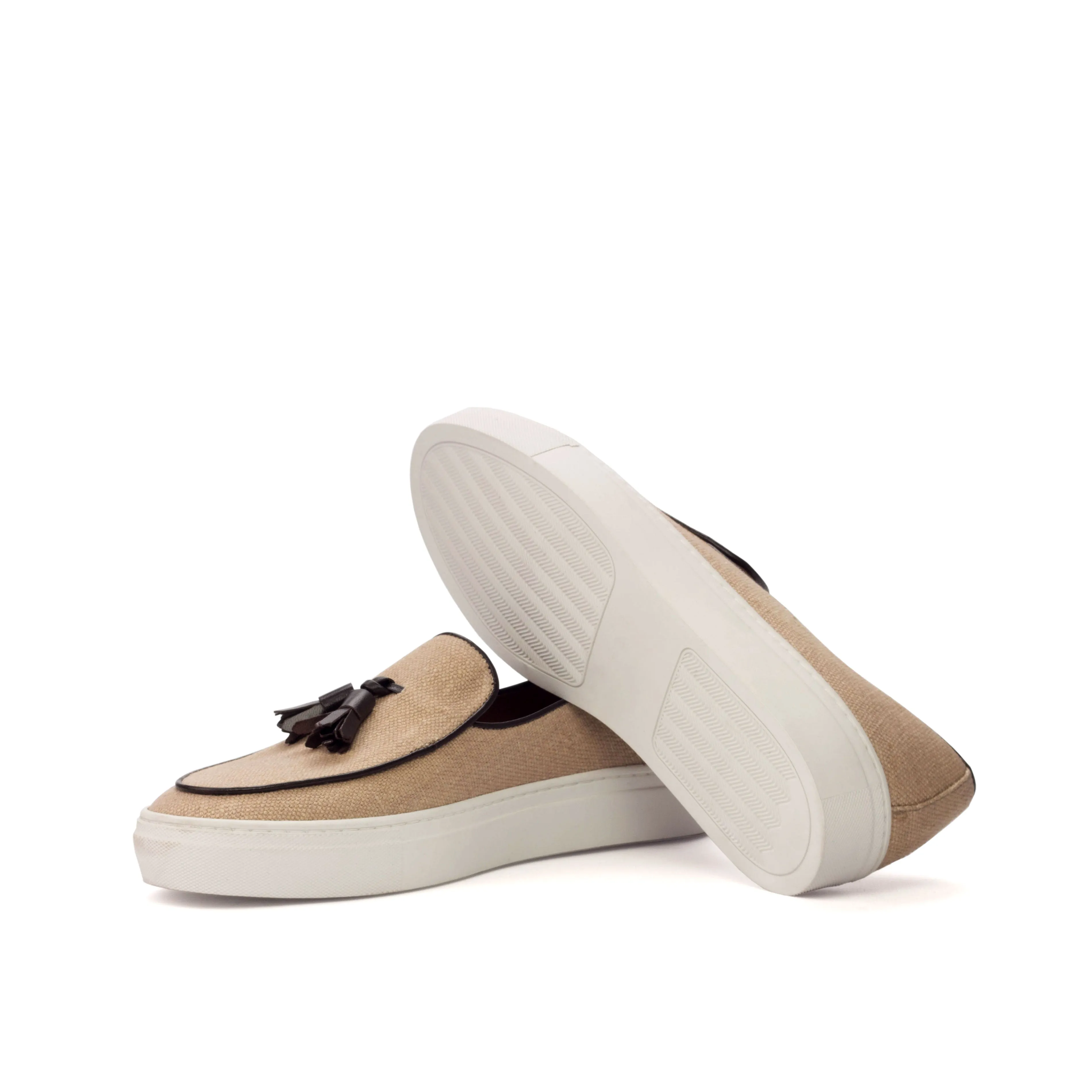 Tan Linen Belgian Sneakers
