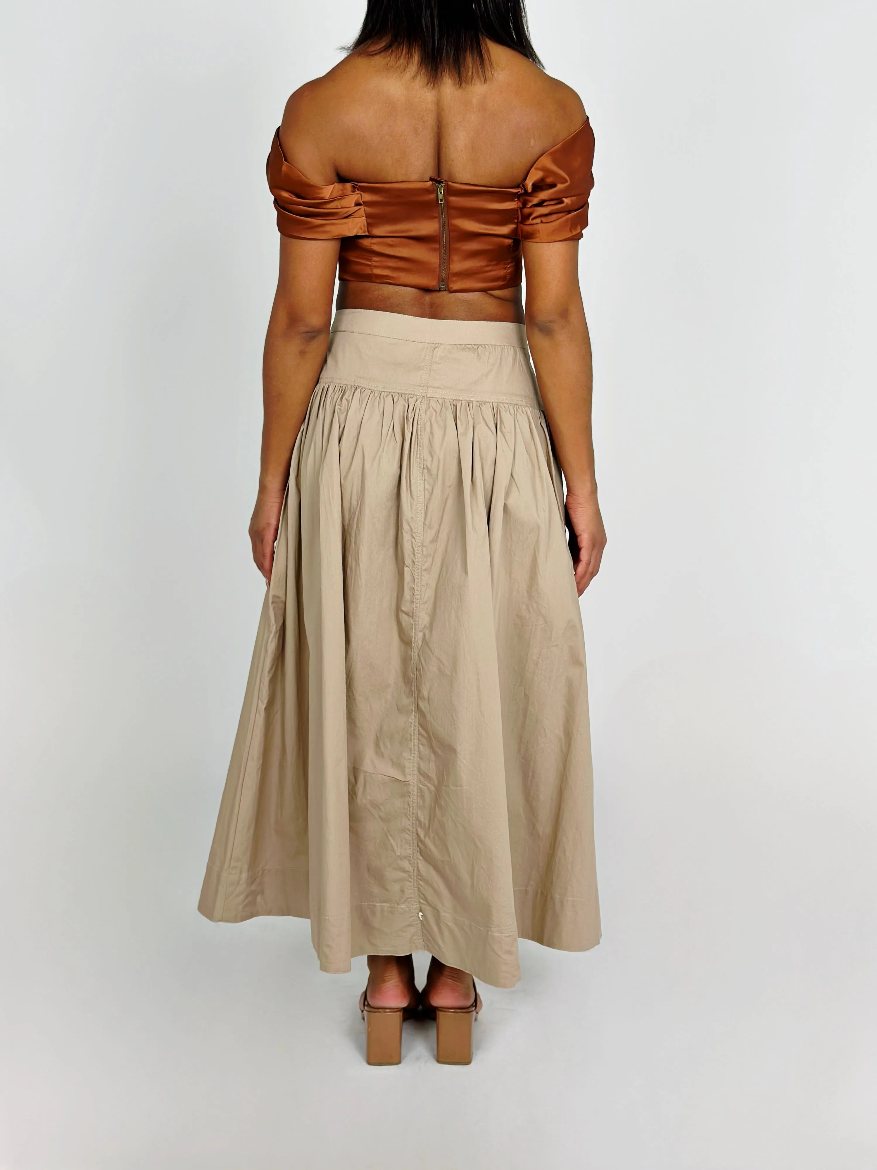 Taupe Maxi Skirt