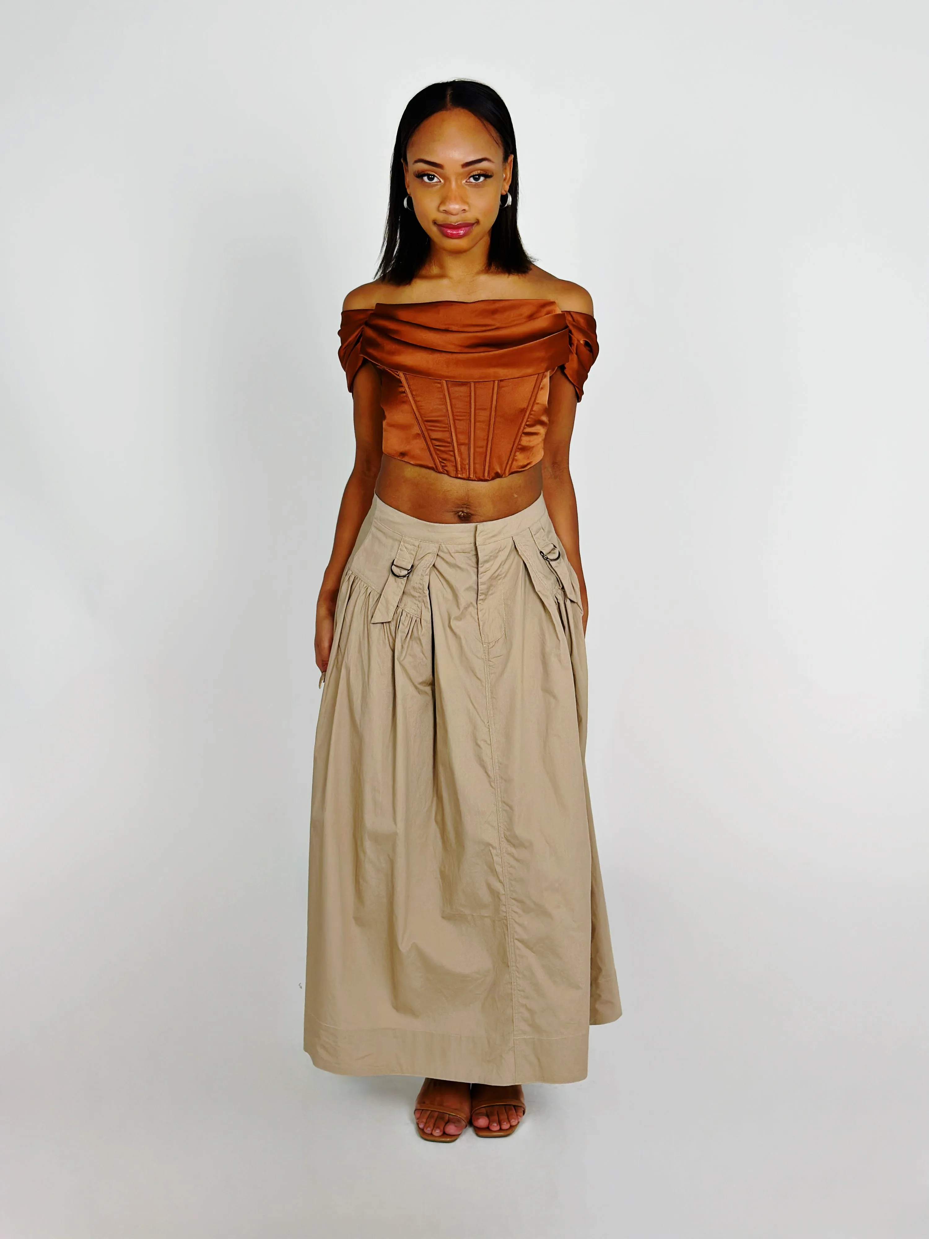 Taupe Maxi Skirt