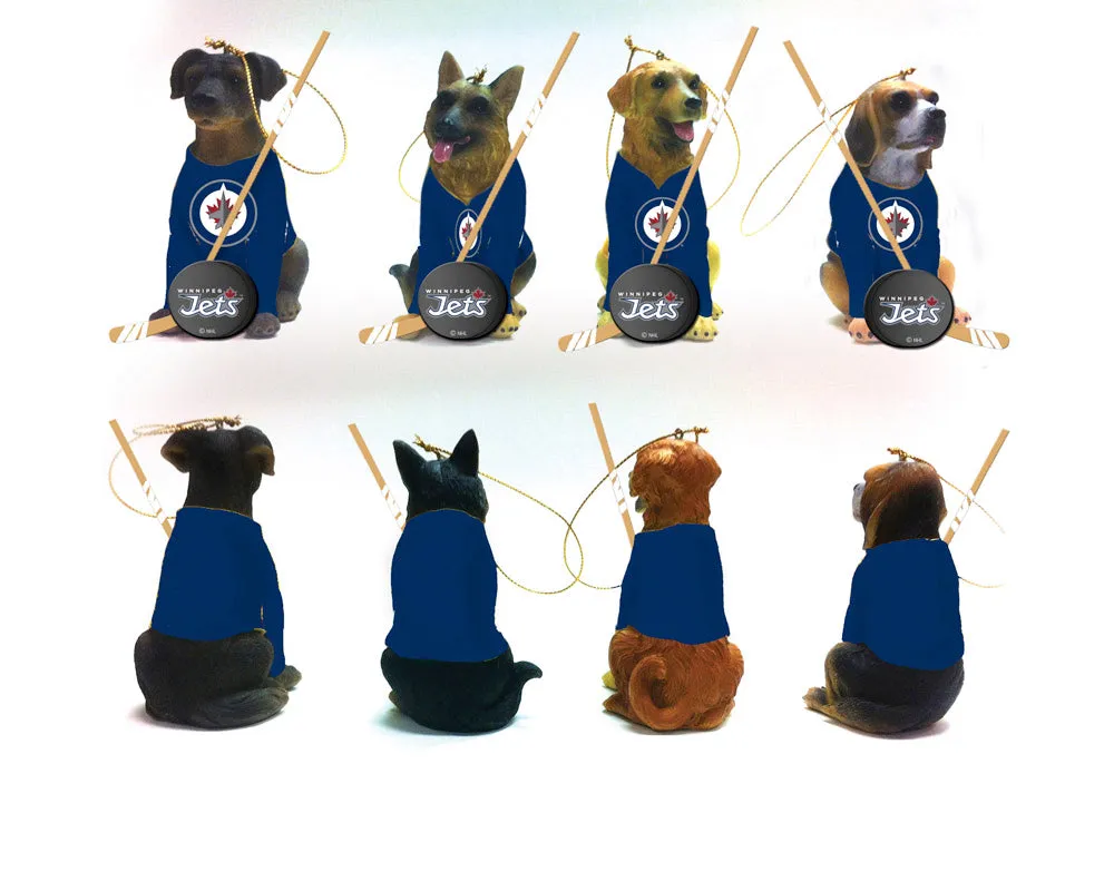 Team Dog Ornaments, 4 Assort., Winnipeg Jets,3ot4379dg