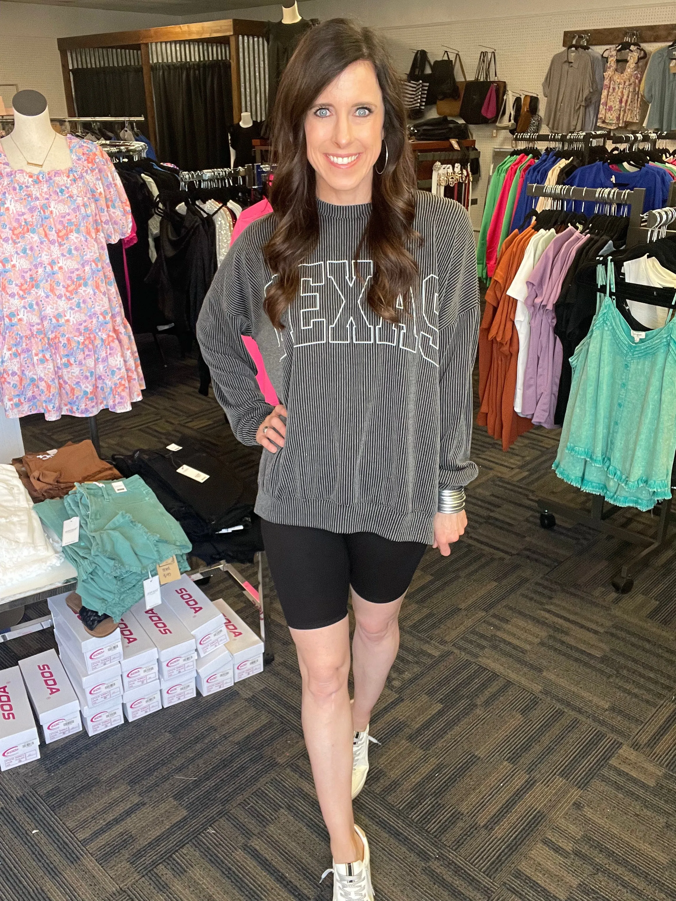 Texas Ribbed Long Sleeve Top