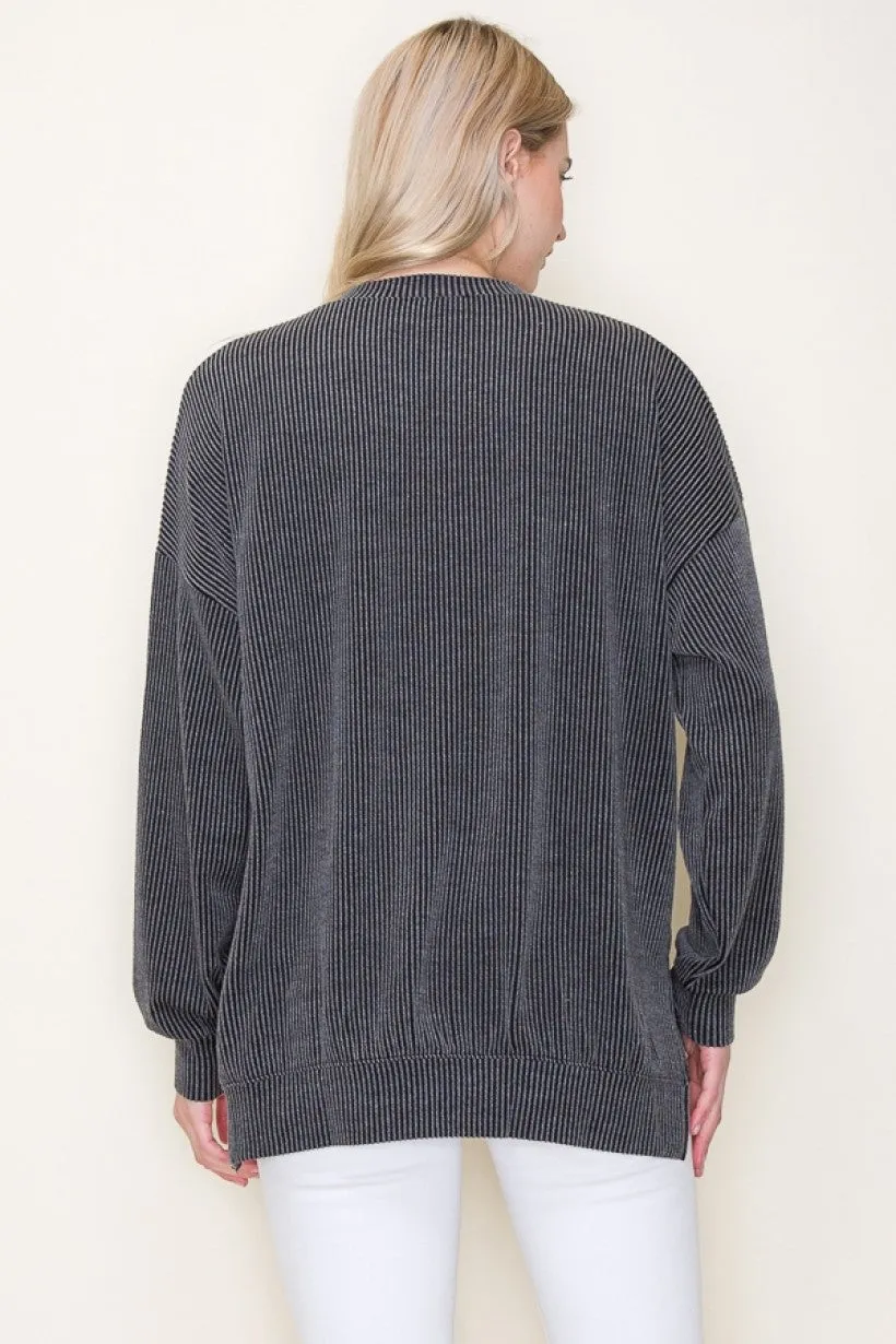 Texas Ribbed Long Sleeve Top