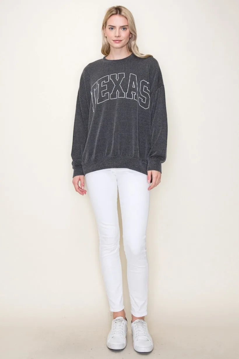 Texas Ribbed Long Sleeve Top