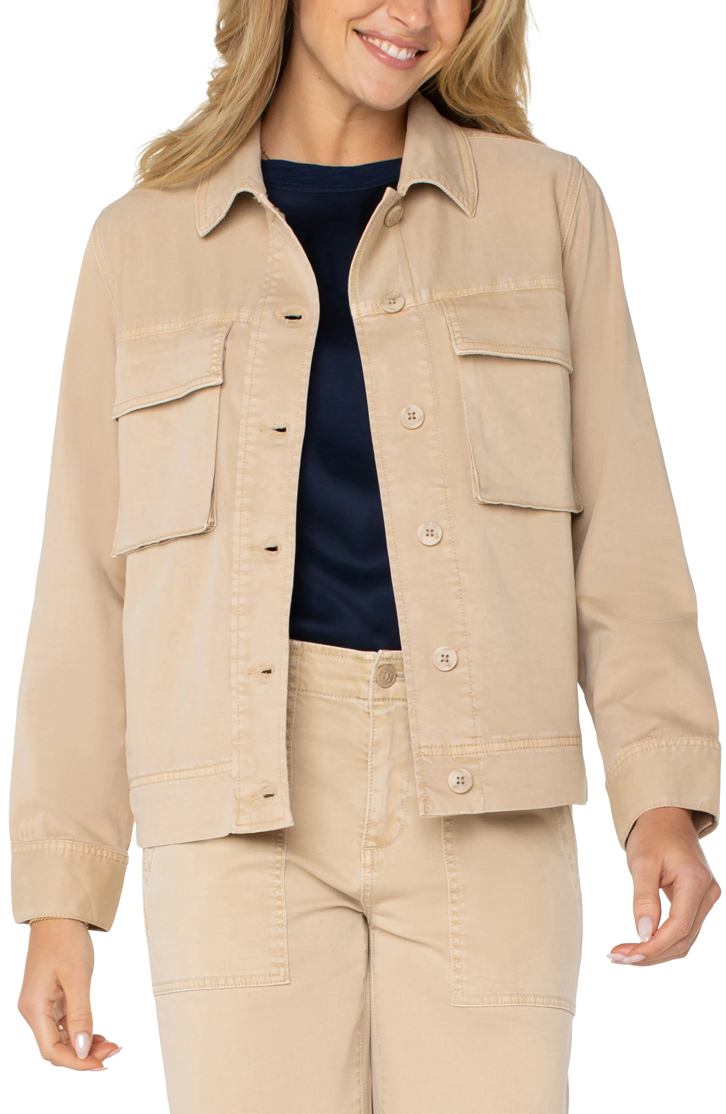 The Vanessa Button Front Cargo Jacket