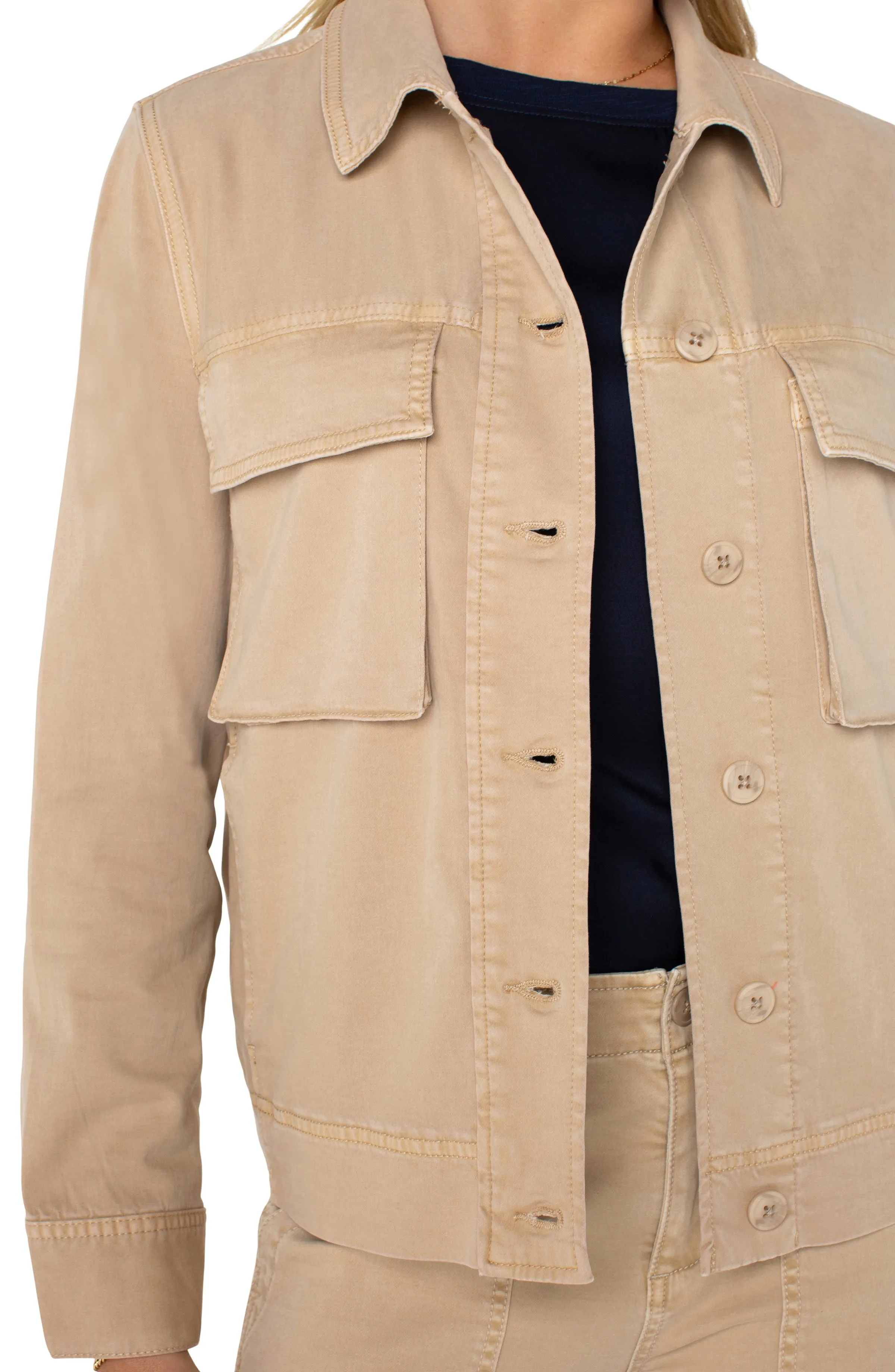 The Vanessa Button Front Cargo Jacket