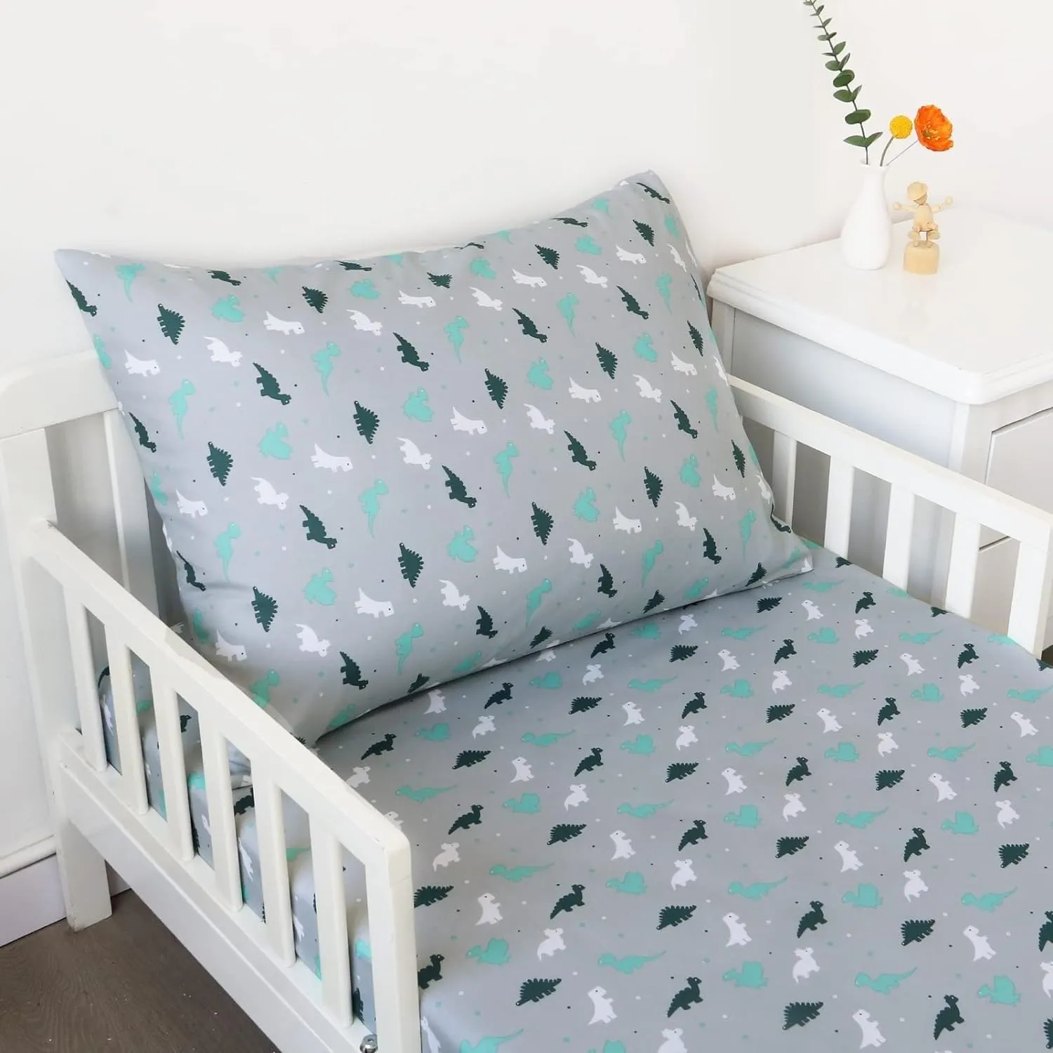 Toddler Sheet Set for Kids with Cute Print Includes A Crib Fitted