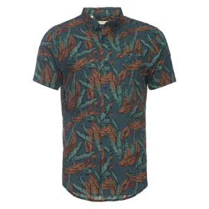 Truman Button Collar Leaf Print