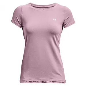 Under Armour Women's HeatGear Armour Short-Sleeve T-Shirt , Mauve Pink (698)/Metallic Silver, Small
