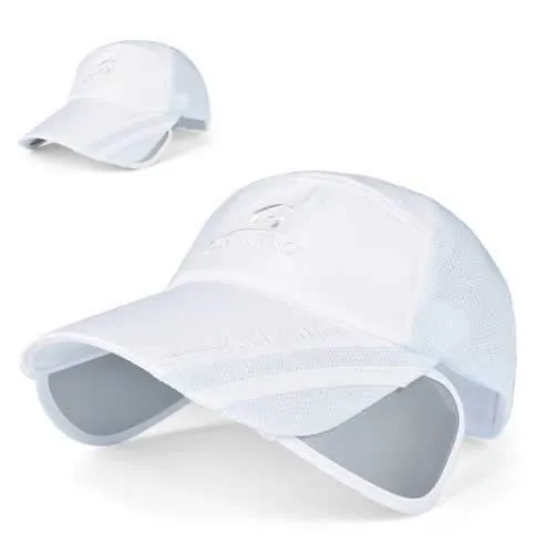 Unisex Men Women Polyester Mesh Wide Brim Baseball Cap Adjustable Breathable Outdoor Hat