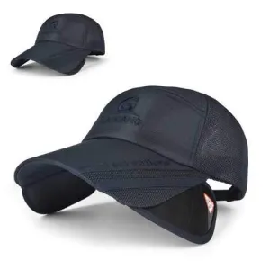 Unisex Men Women Polyester Mesh Wide Brim Baseball Cap Adjustable Breathable Outdoor Hat
