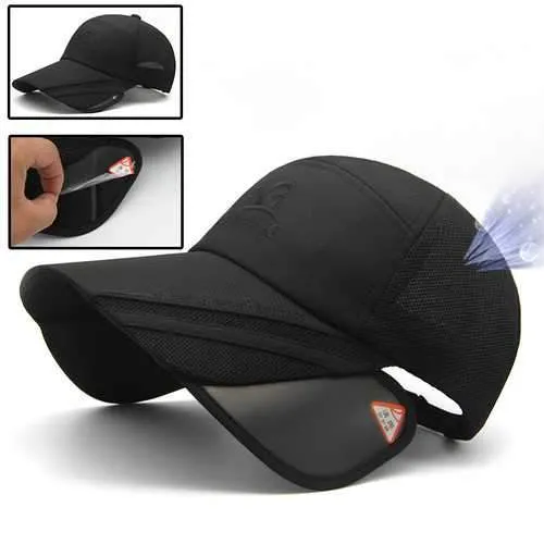 Unisex Men Women Polyester Mesh Wide Brim Baseball Cap Adjustable Breathable Outdoor Hat