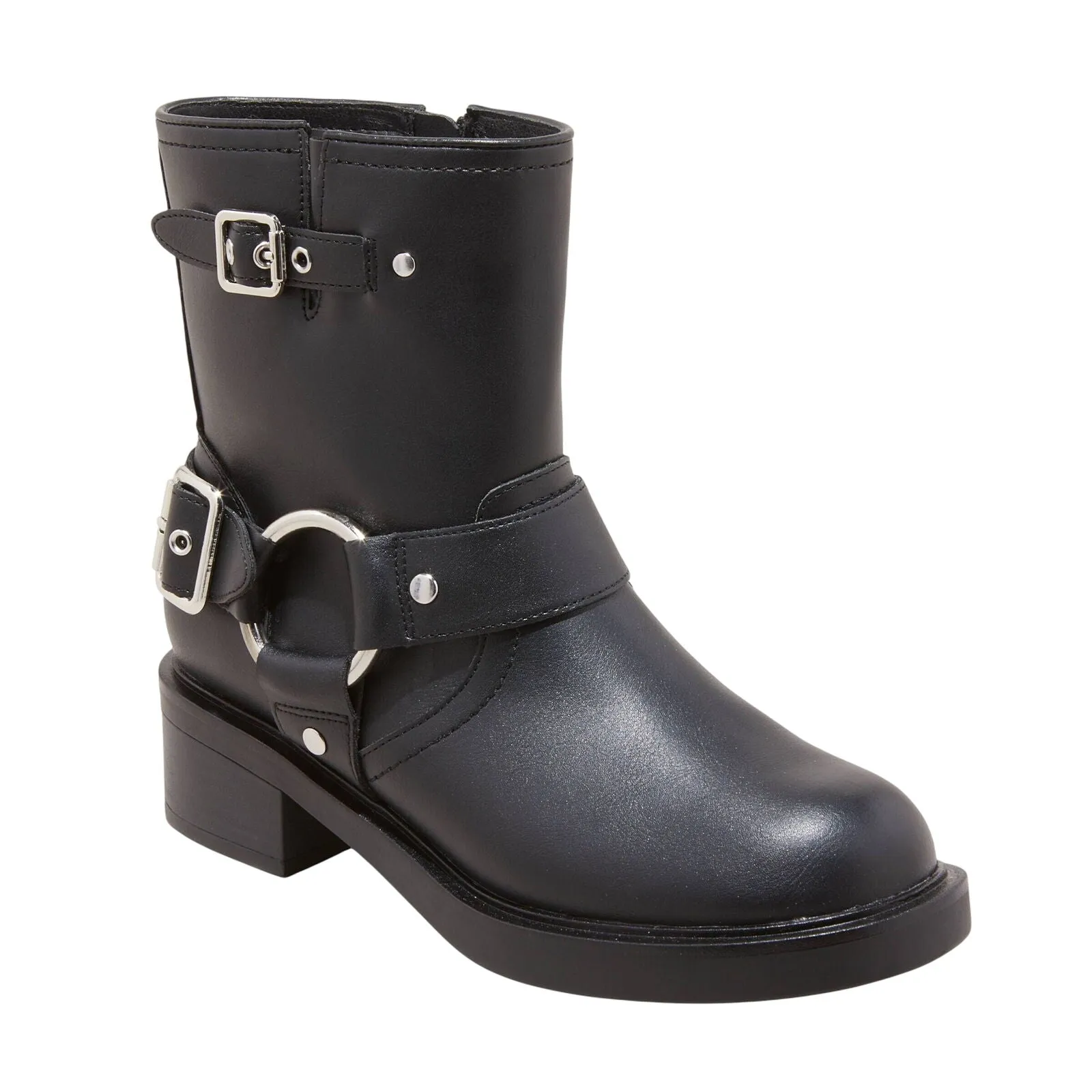 Universal Thread Womens Connor Harness Wide Width Buckle Ankle Boots Black 8.5W