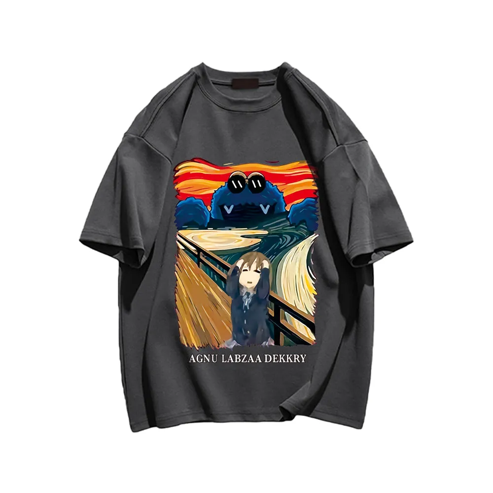 Upset Cartoon Girl Cotton T-shirt