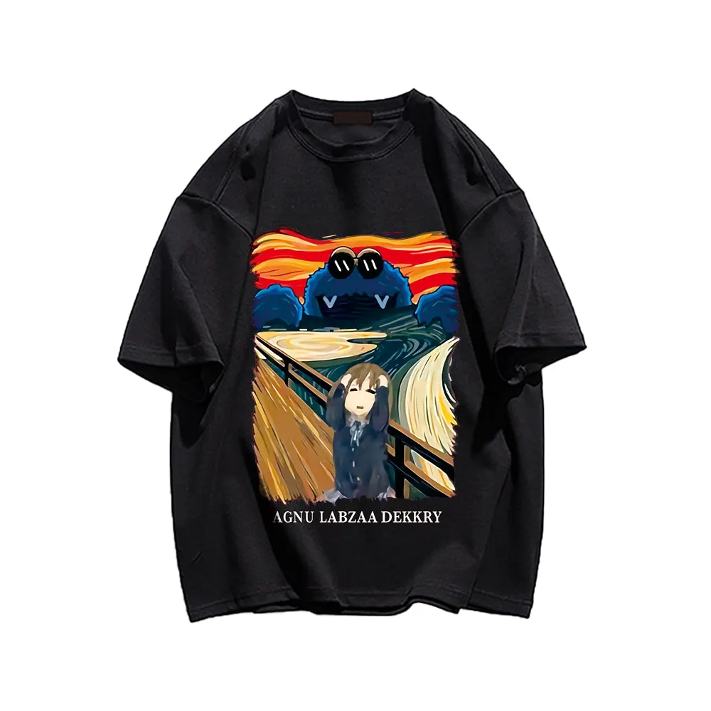 Upset Cartoon Girl Cotton T-shirt