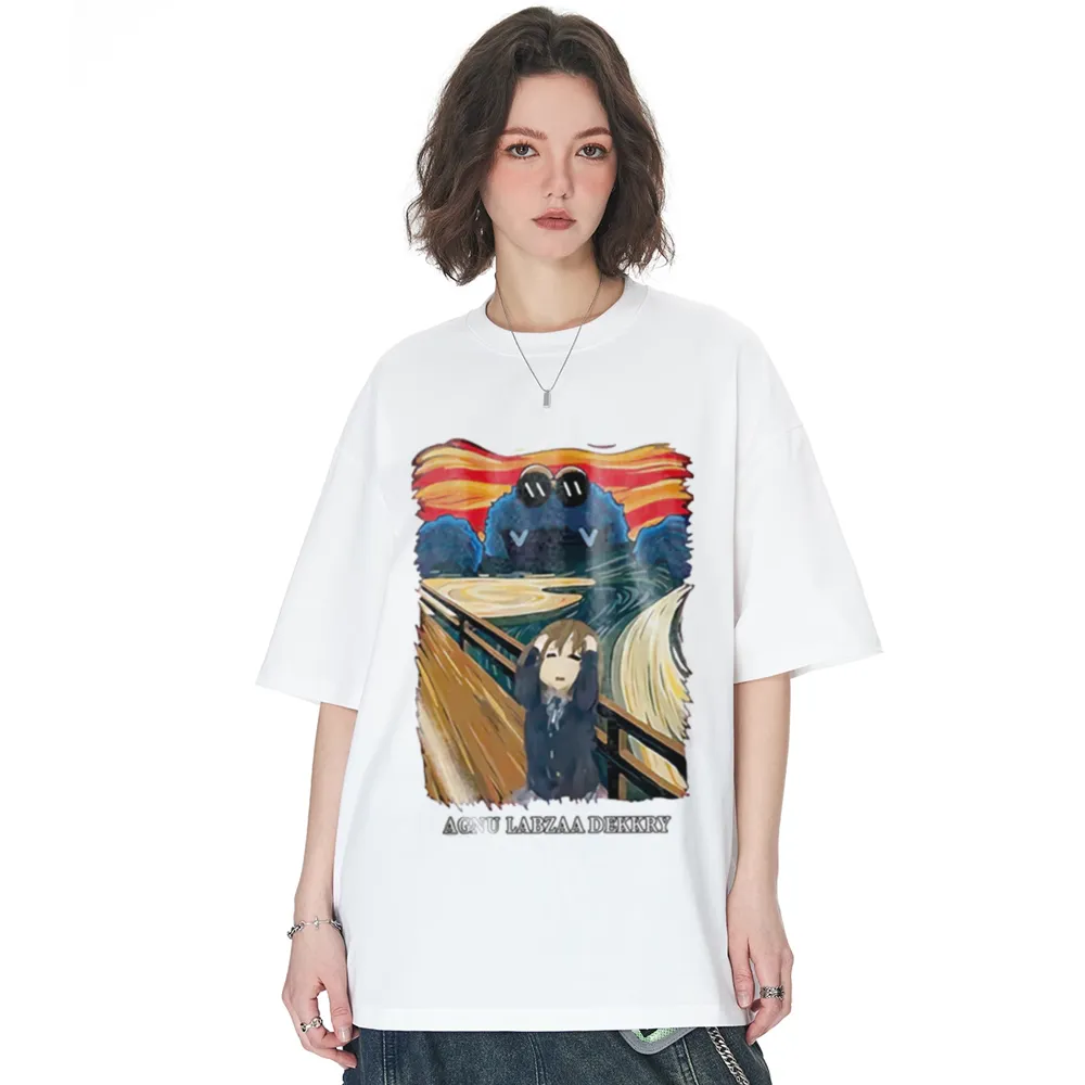Upset Cartoon Girl Cotton T-shirt