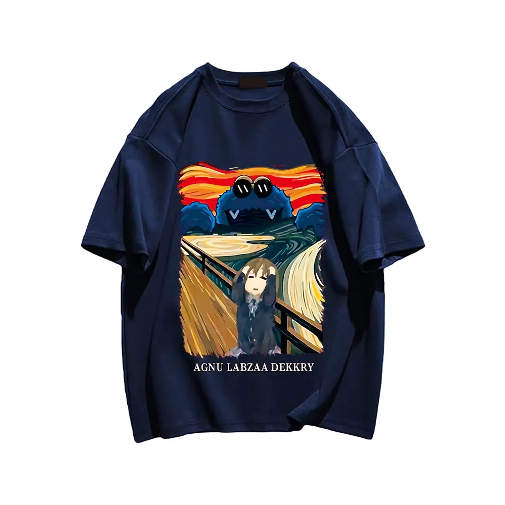 Upset Cartoon Girl Cotton T-shirt