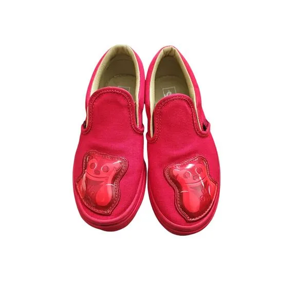 Vans Hariboo gummy Bears red slip on sneakers sz 2 big kid