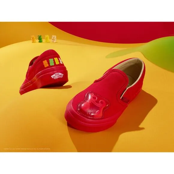 Vans Hariboo gummy Bears red slip on sneakers sz 2 big kid