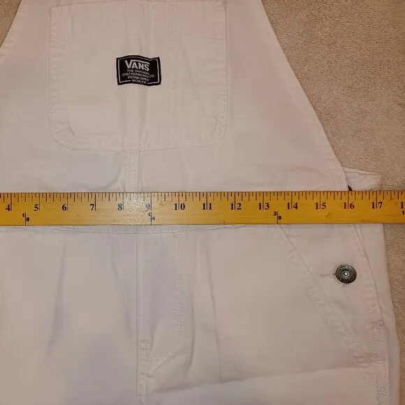 Vans Women's Large Ground Work Shortall Marshmallow White Overalls VN000G8WFS8