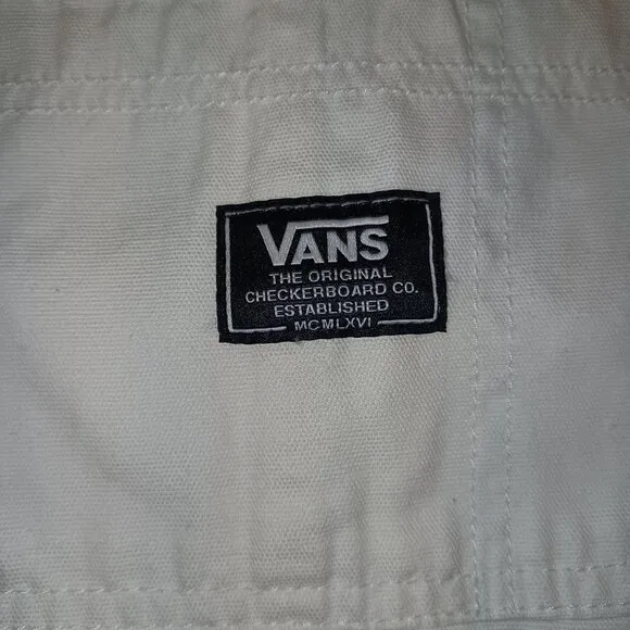 Vans Women's Large Ground Work Shortall Marshmallow White Overalls VN000G8WFS8